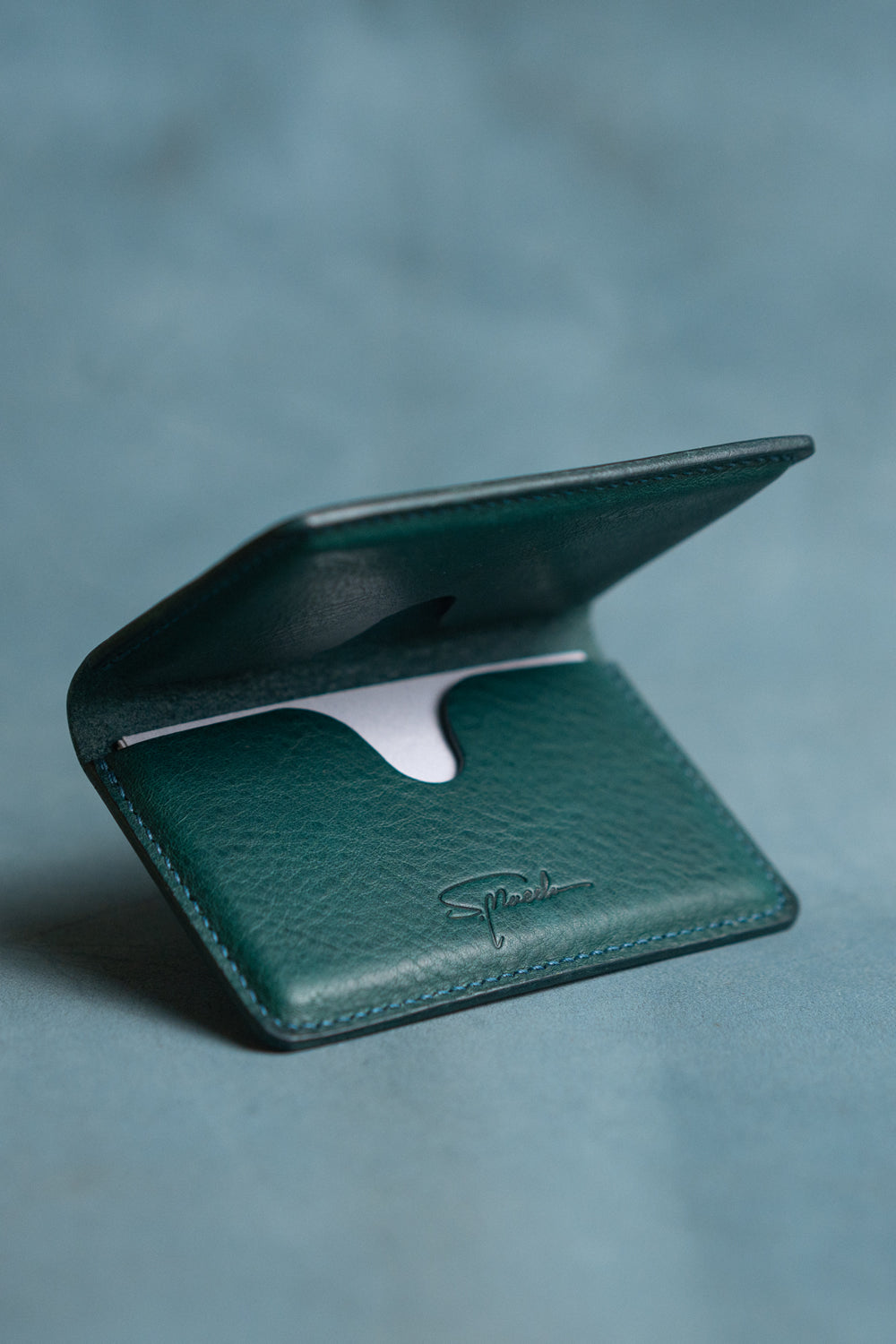 サイン × レザー製名刺ケース